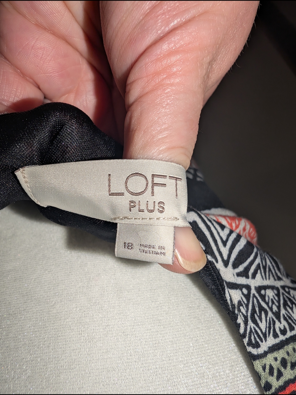 LOFT Coral, Black & Cream Aztec-Print Midi Dress - Picture 2 of 10